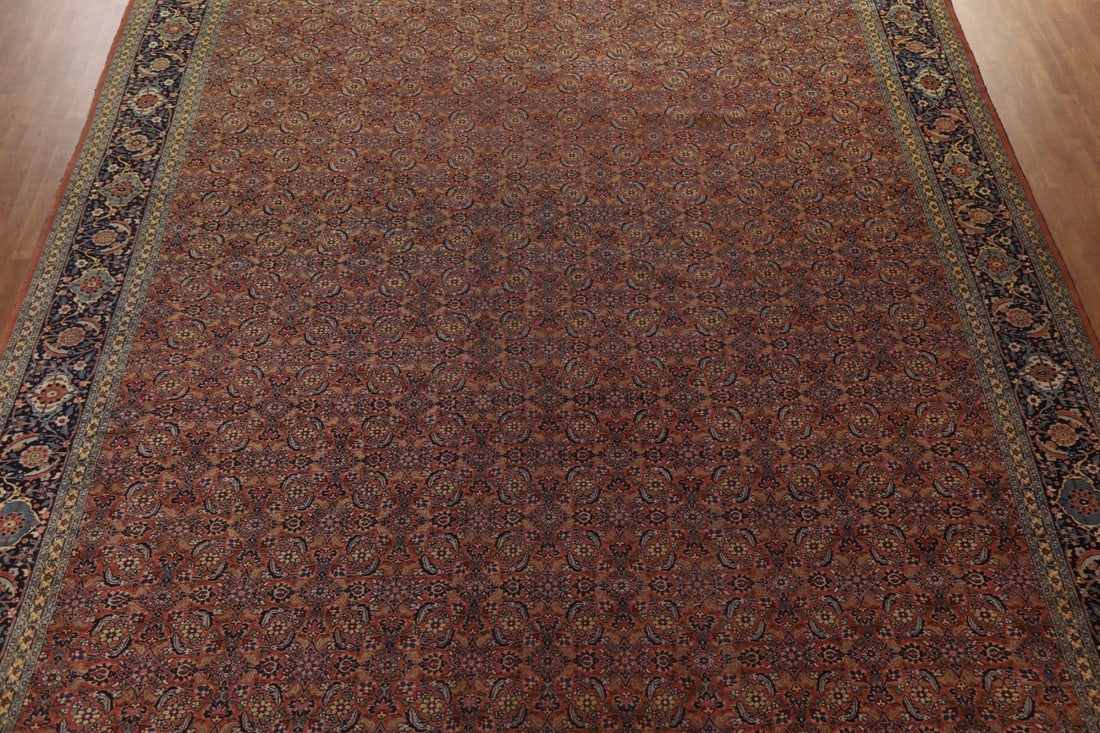 Pre-1900 Antique Vegetable Dye Tabriz Large Persian Rug 15x21 - 4