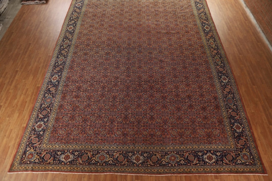 Pre-1900 Antique Vegetable Dye Tabriz Large Persian Rug 15x21 - 6