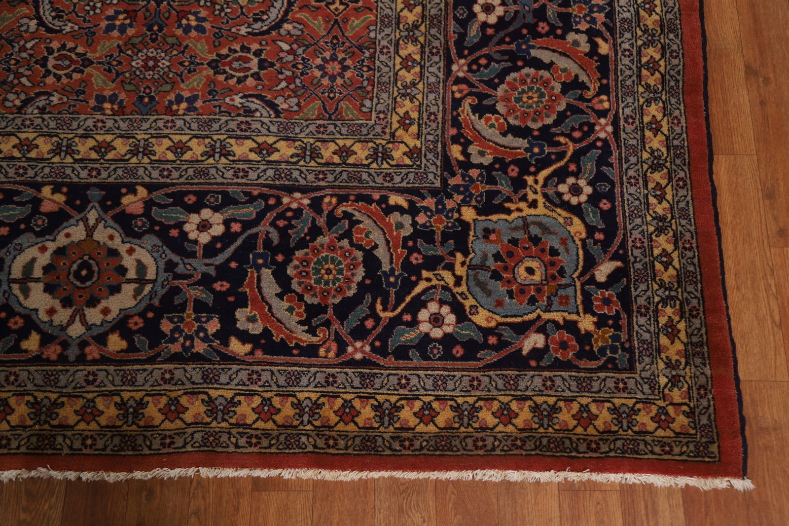 Pre-1900 Antique Vegetable Dye Tabriz Large Persian Rug 15x21 - 7
