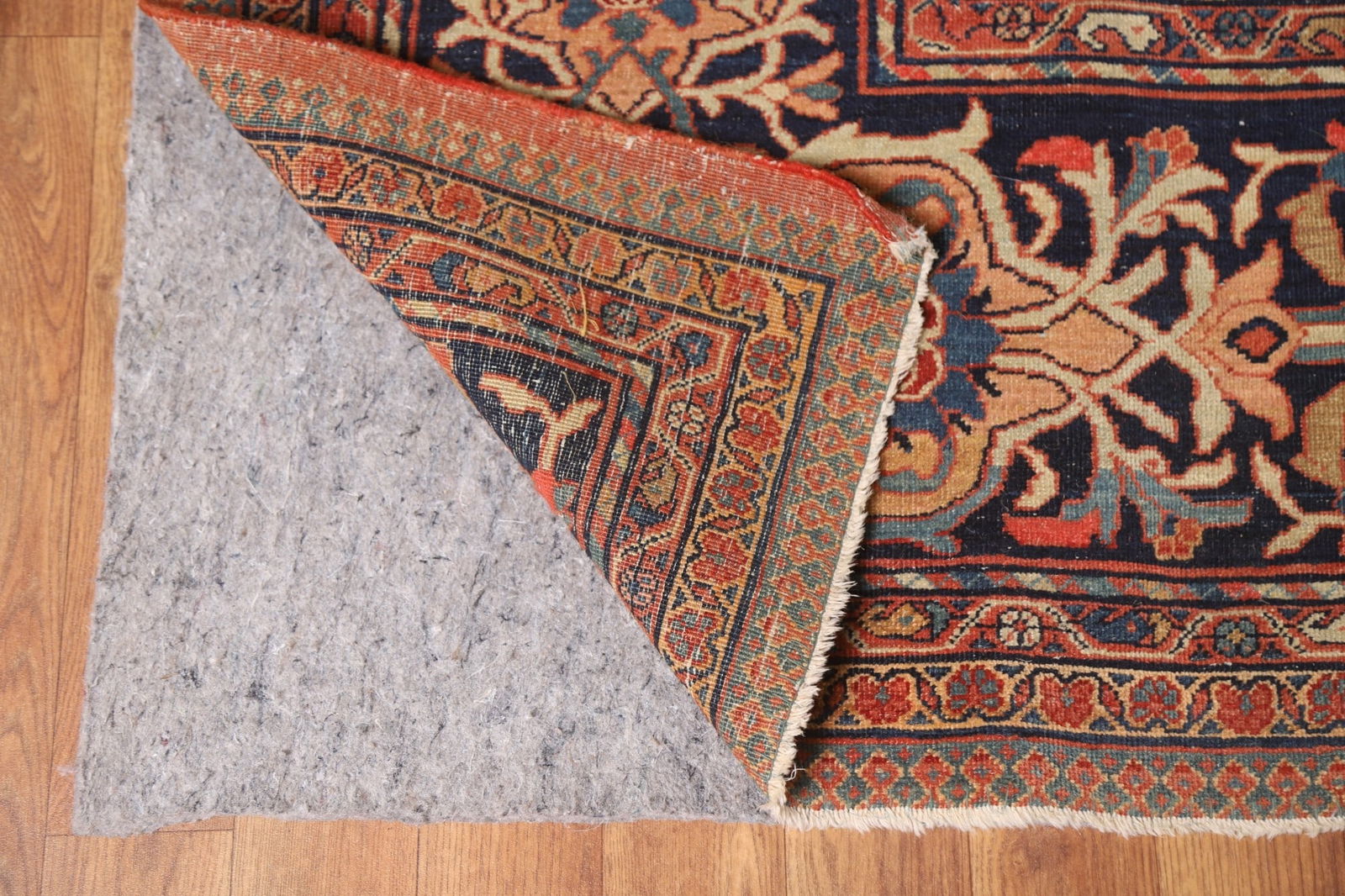 Masterpiece Antique Sarouk Farahan Open Filed Persian Rug 14x20 - 8