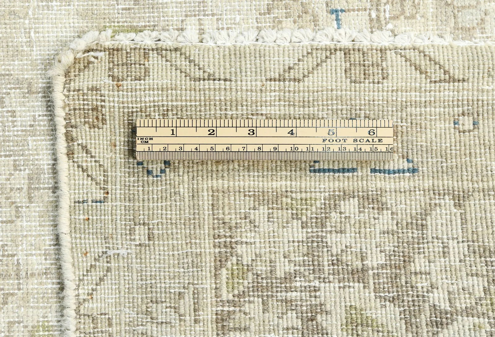 Muted Beige Floral 8X11 Distressed Vintage Oriental Rug - 11