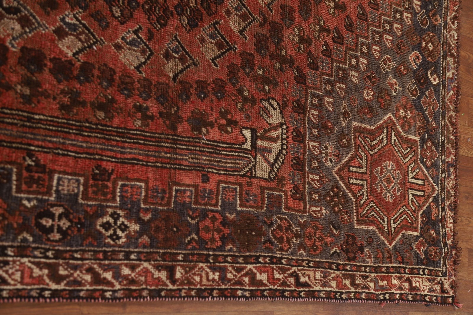 Vegetable Dye Antique Qashqai Persian Area Rug 6x9 - 15
