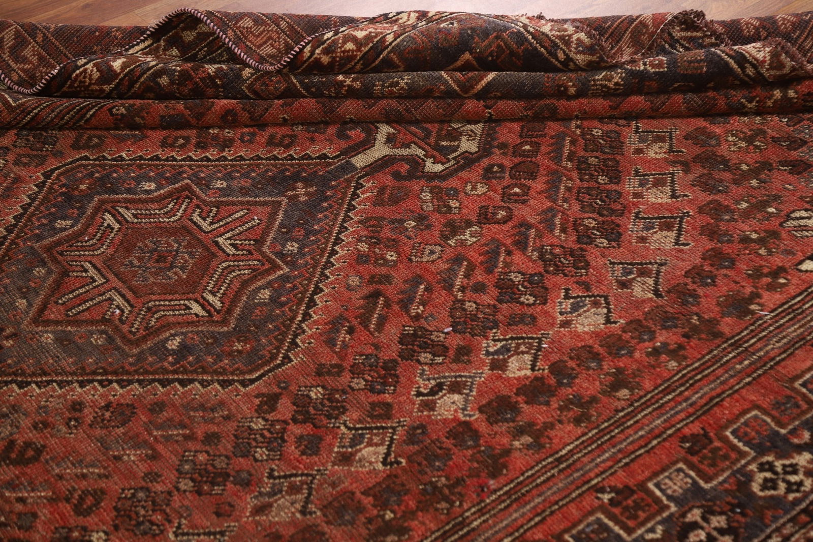 Vegetable Dye Antique Qashqai Persian Area Rug 6x9 - 18