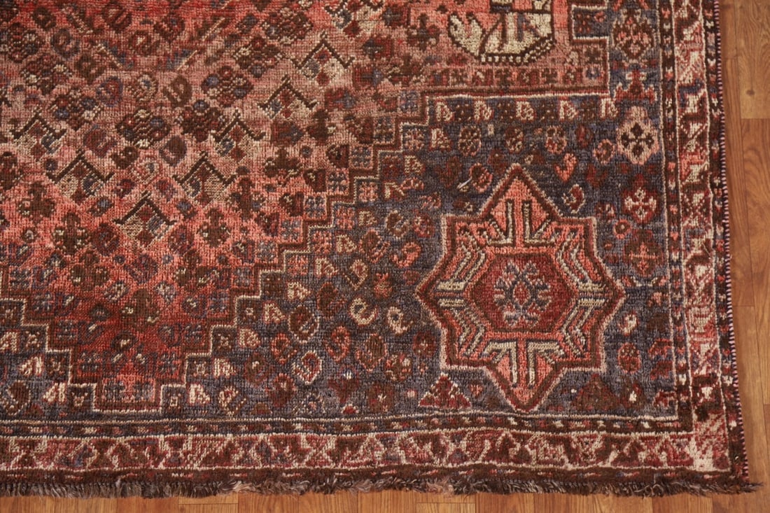 Vegetable Dye Antique Qashqai Persian Area Rug 6x9 - 7