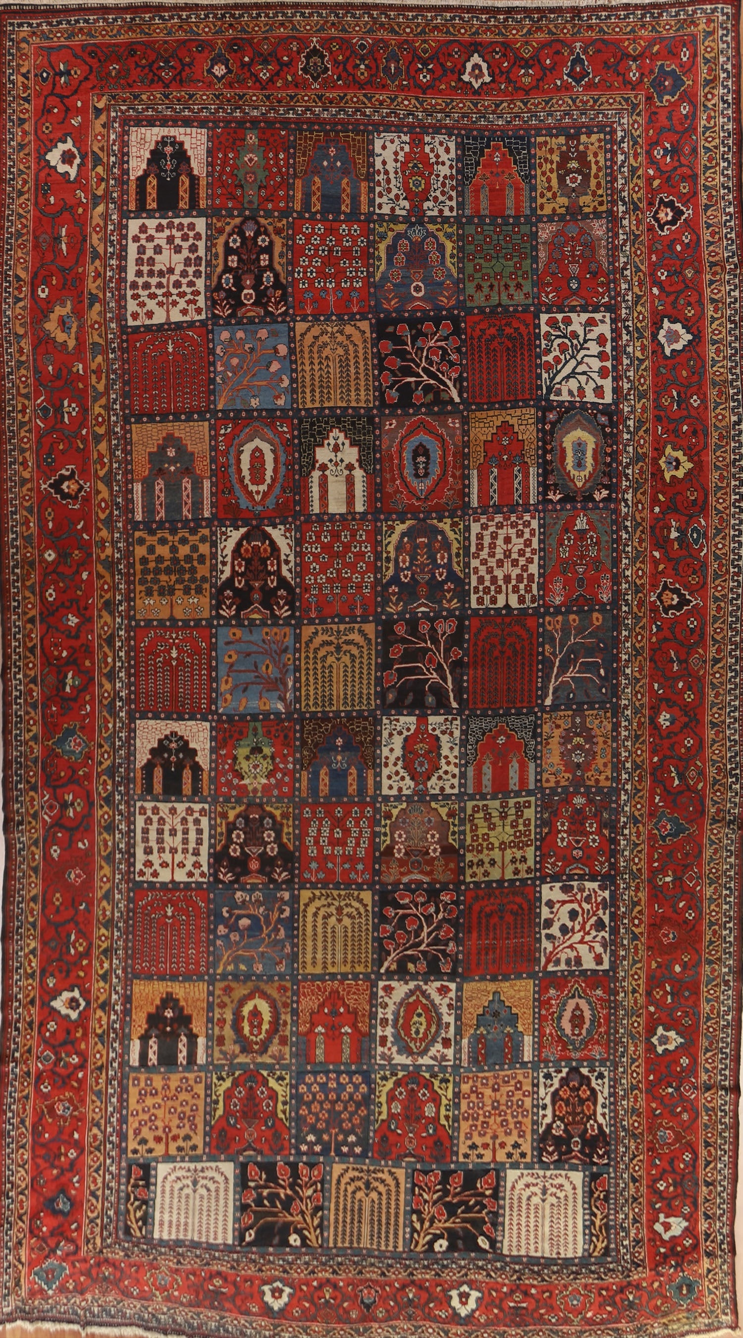 Pre-1900 Antique Bakhtiari Shalamzar Vegetable Dye Persian Rug 13x20 (1 of 20)