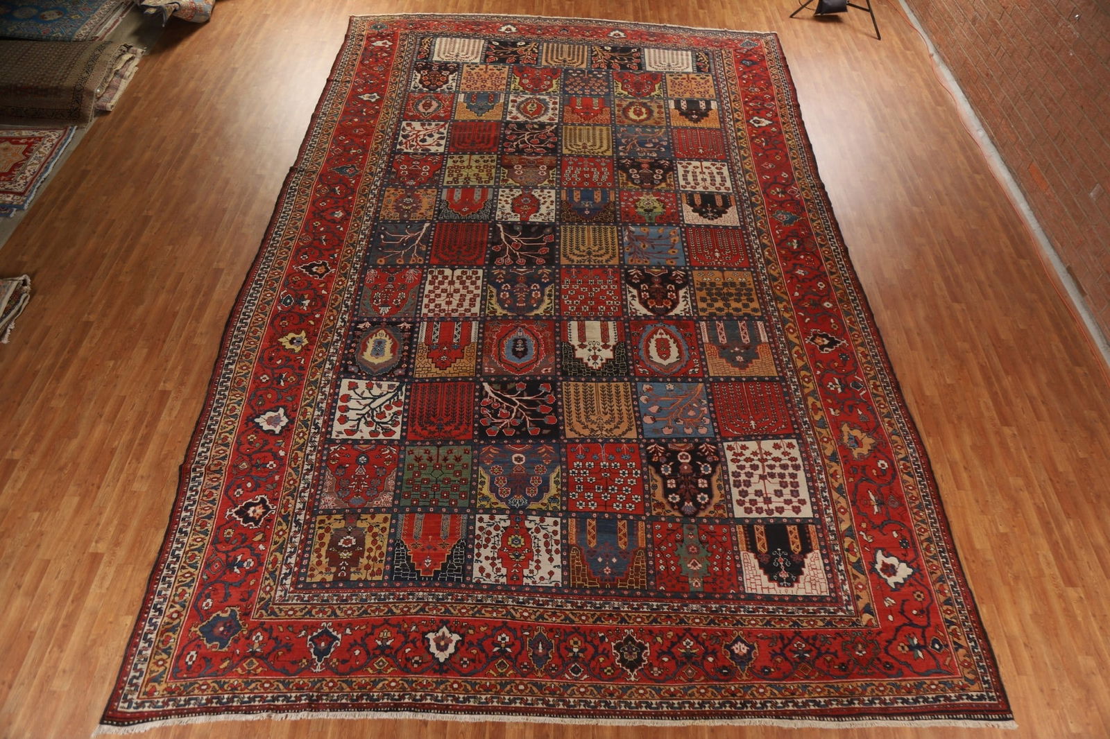 Pre-1900 Antique Bakhtiari Shalamzar Vegetable Dye Persian Rug 13x20 - 3