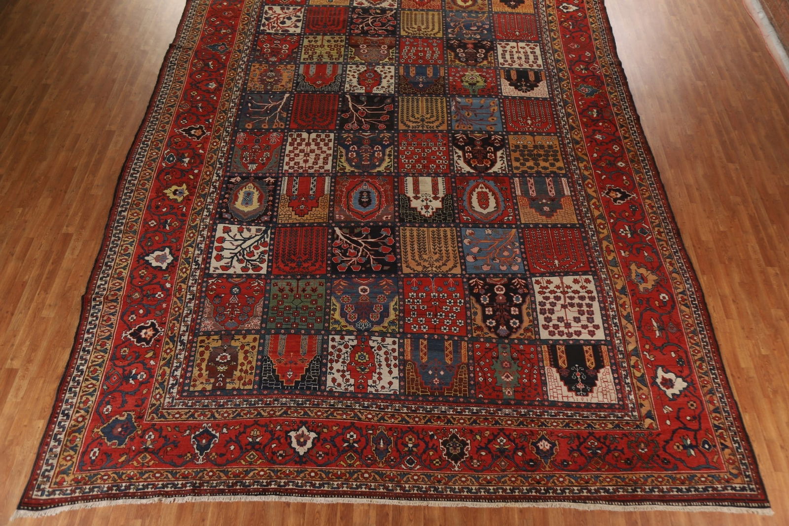 Pre-1900 Antique Bakhtiari Shalamzar Vegetable Dye Persian Rug 13x20 - 6