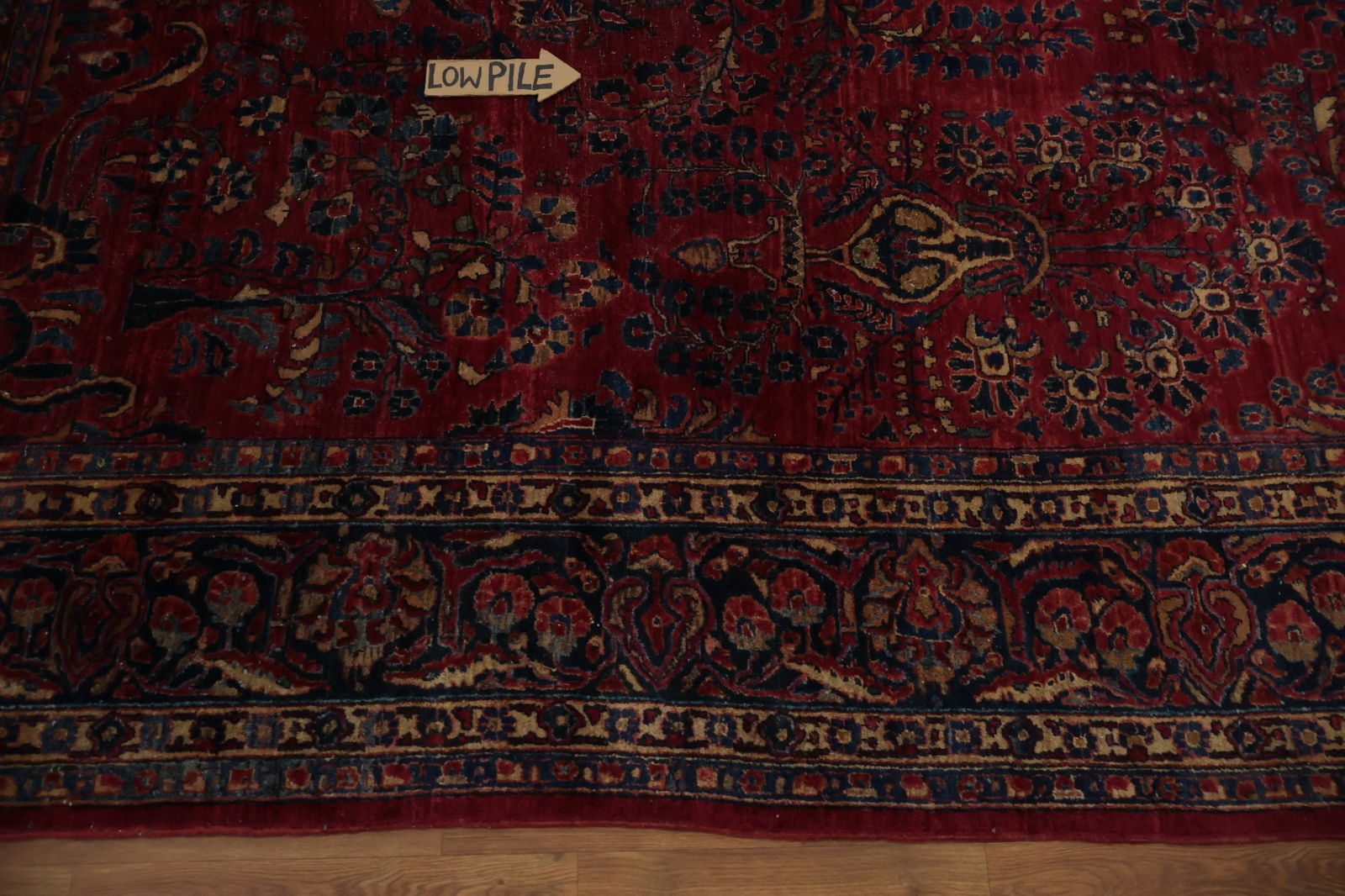 Antique Vegetable Dye Sarouk Persian Large Rug 9x17 - 19