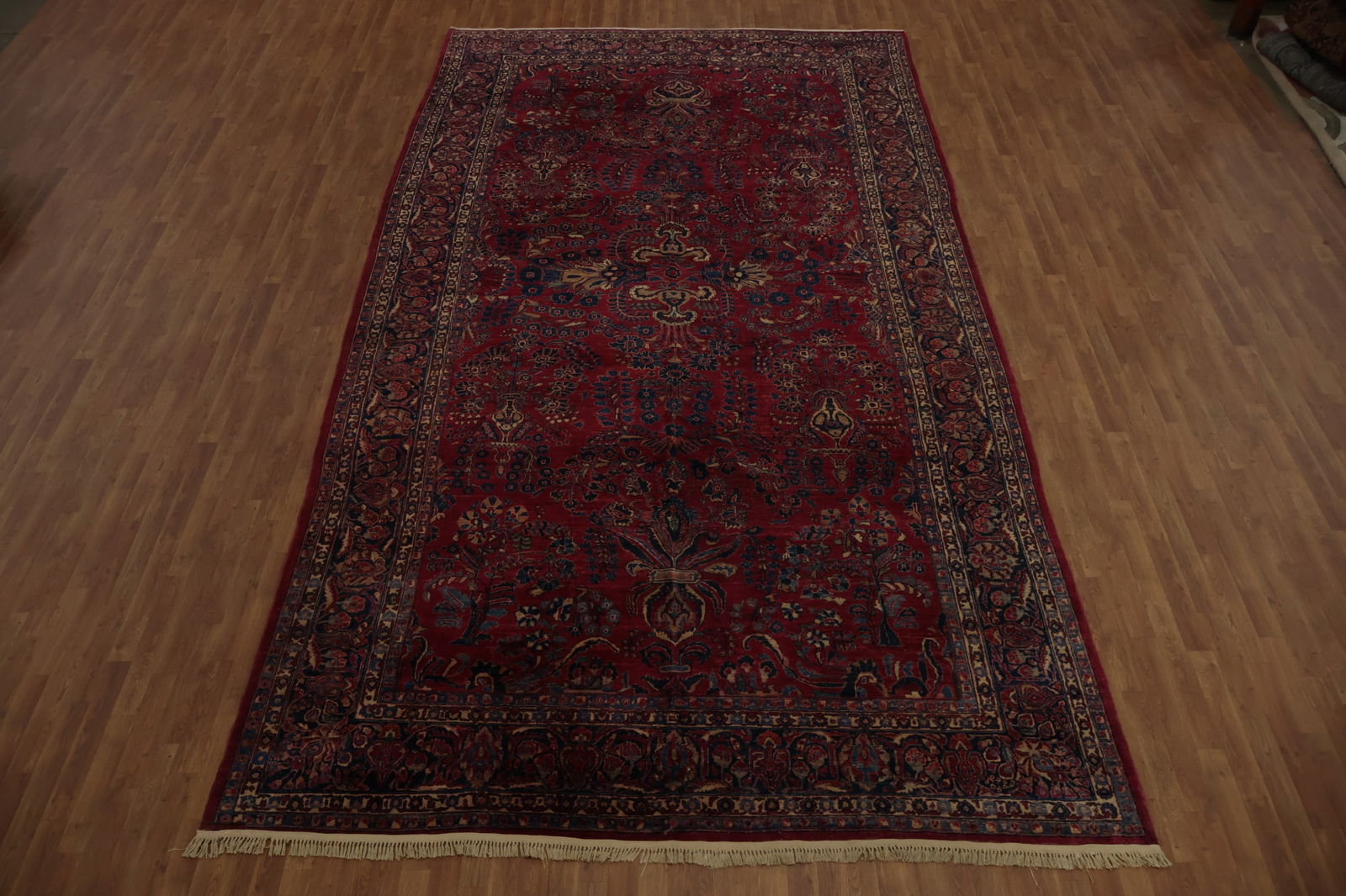 Antique Vegetable Dye Sarouk Persian Large Rug 9x17 - 2