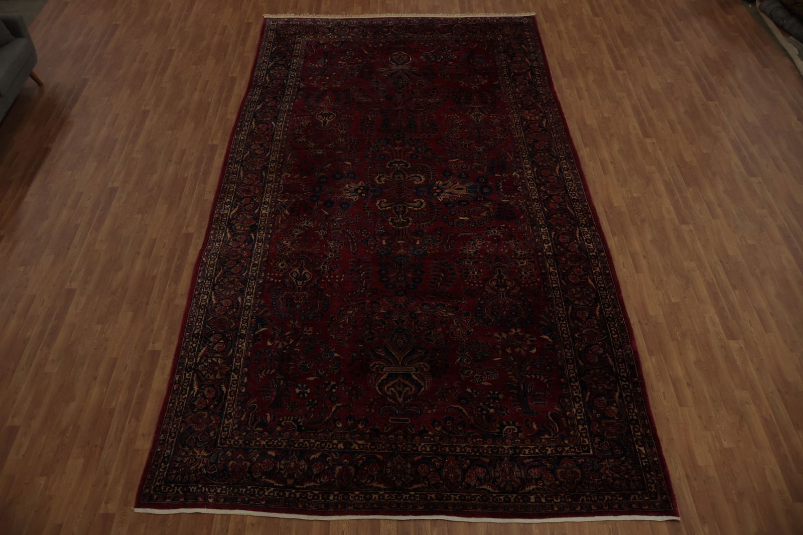 Antique Vegetable Dye Sarouk Persian Large Rug 9x17 - 4
