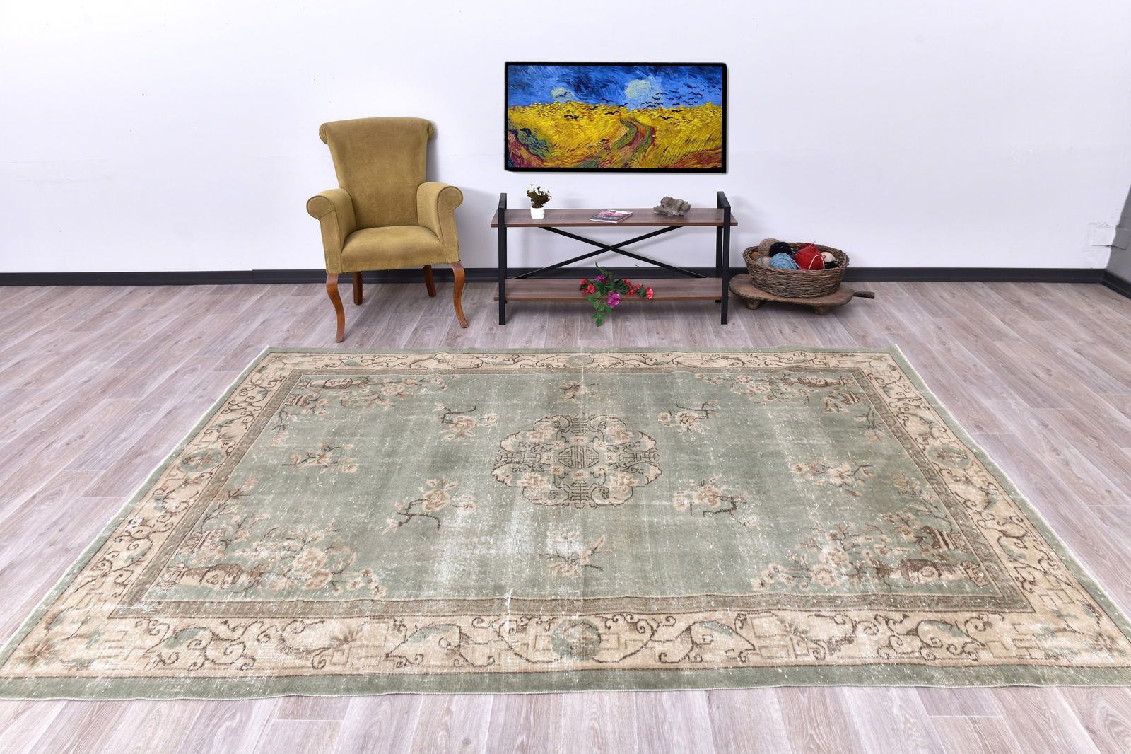 6'7'' x 9'9'' Turkish Vintage Runner Rug - 240643 (1 of 14)
