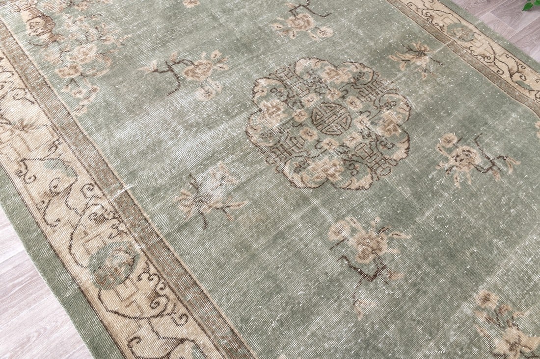 6'7'' x 9'9'' Turkish Vintage Runner Rug - 240643 - 4