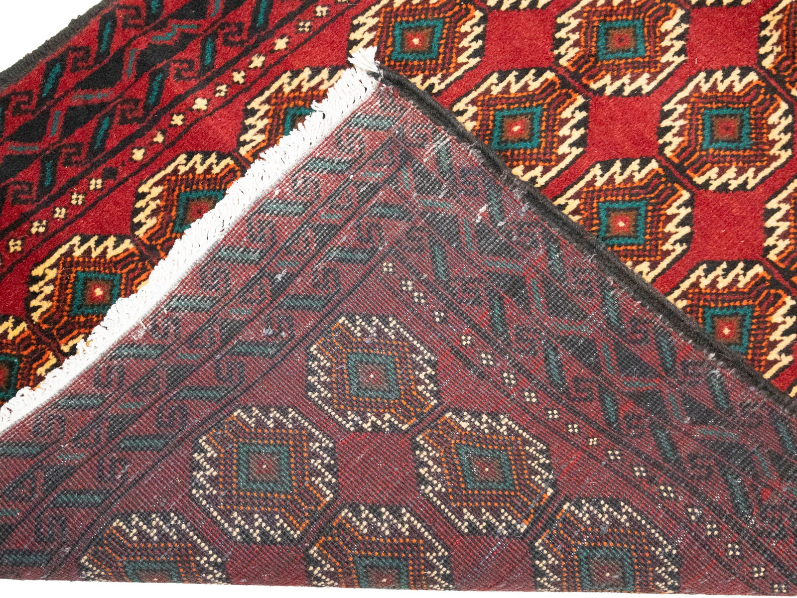 Vintage Red Tribal 3'3X6'4 Balouch Persian Rug - 12