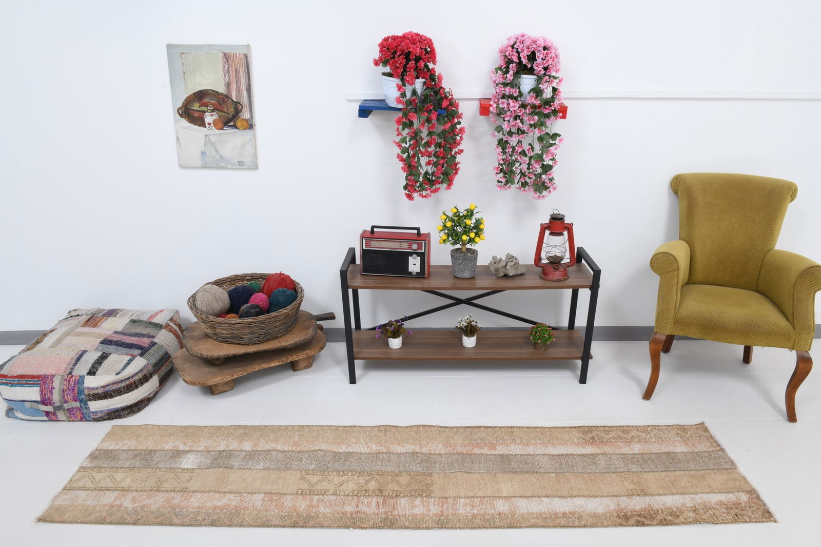 1'11'' x 8'6'' Handmade Vintage Wool Rug - 21349 - 5