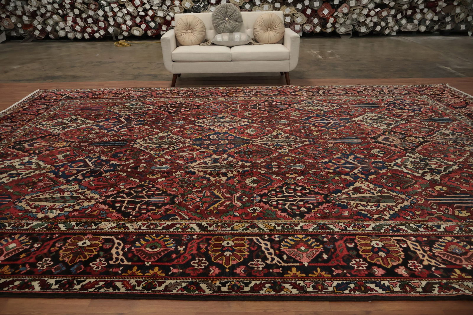 Antique Vegetable Dye Bakhtiari Persian Large Rug 12x17 - 3