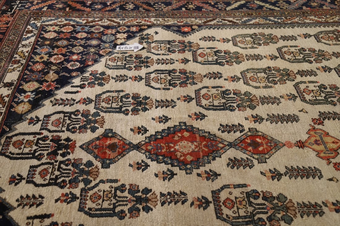 Pre-900 Antique Bakhtiari Vegetable Dye Persian Rug 9x15 - 18