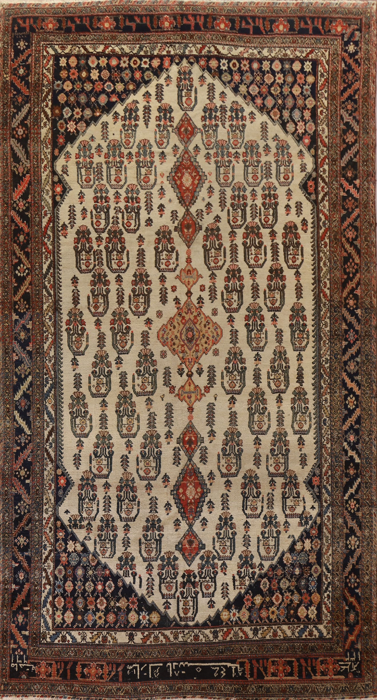 Pre-900 Antique Bakhtiari Vegetable Dye Persian Rug 9x15 (1 of 20)