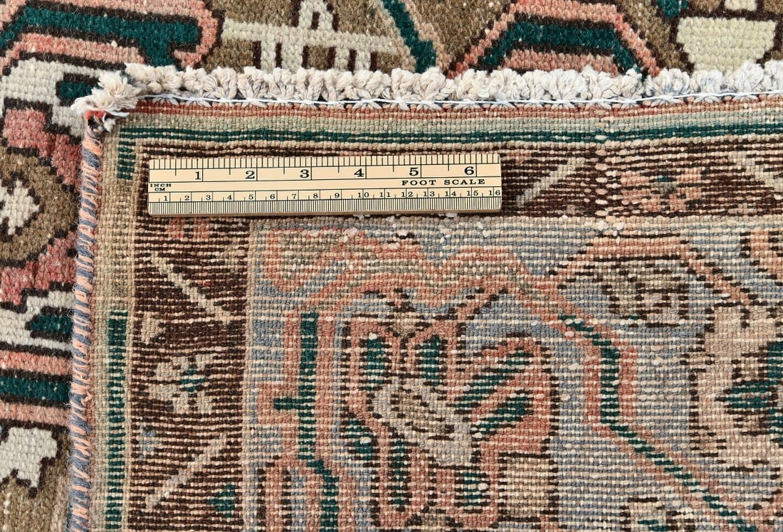 Semi Antique Brown Floral 5X10 Distressed Vintage Oriental Rug - 12