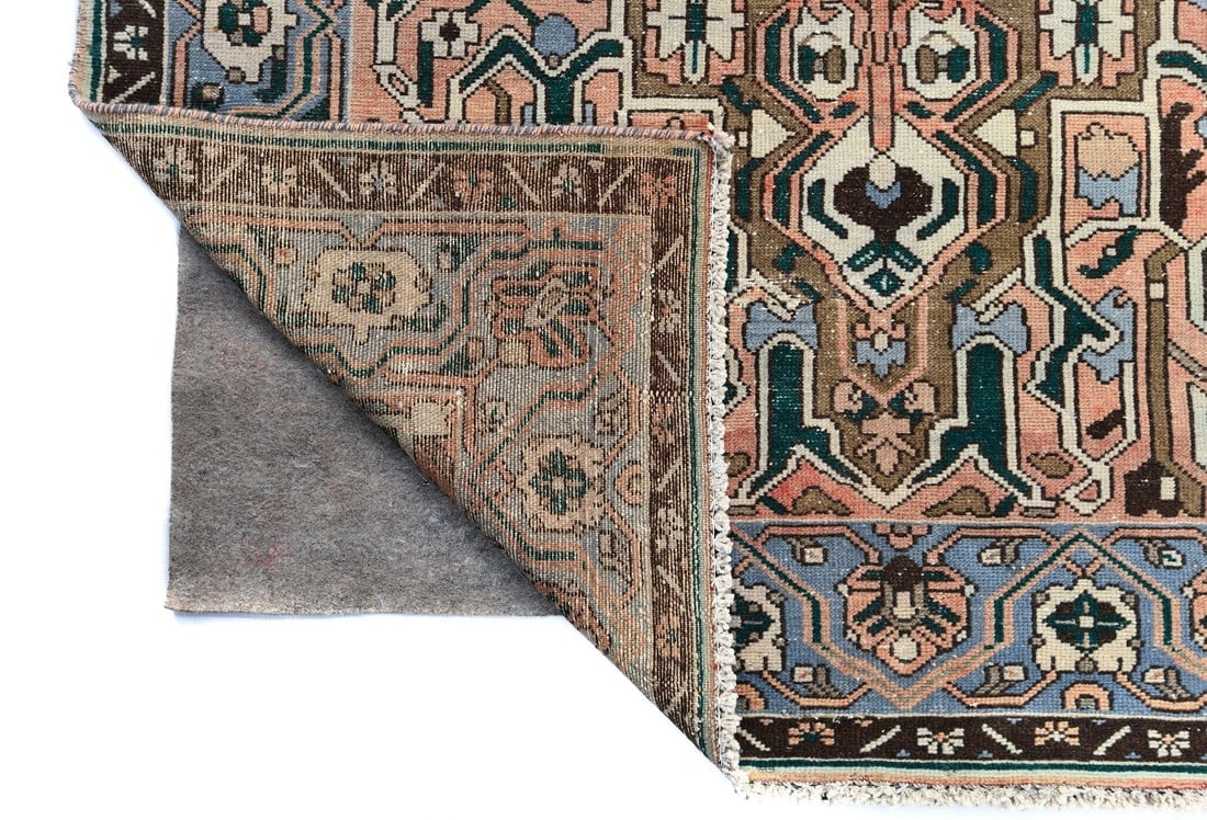 Semi Antique Brown Floral 5X10 Distressed Vintage Oriental Rug - 13