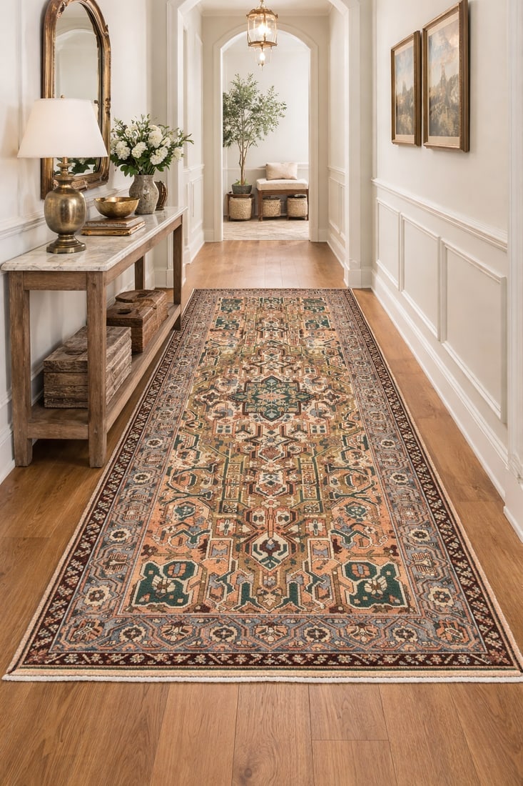 Semi Antique Brown Floral 5X10 Distressed Vintage Oriental Rug - 2