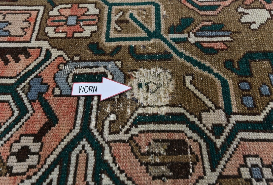 Semi Antique Brown Floral 5X10 Distressed Vintage Oriental Rug - 8