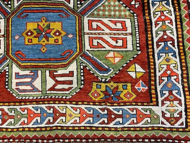 Colorful Antique Kazak Caucasian Rug-4714 - 3
