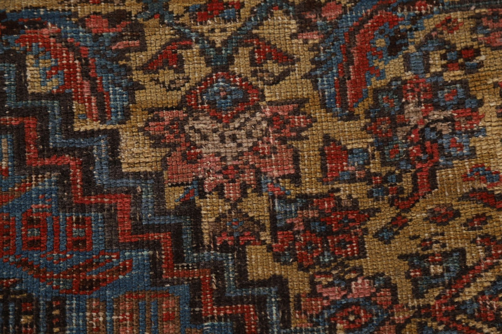 Pre-1900 Antique Heriz Bakhshayesh Vegetable Dye Persian Rug 10x15 - 10