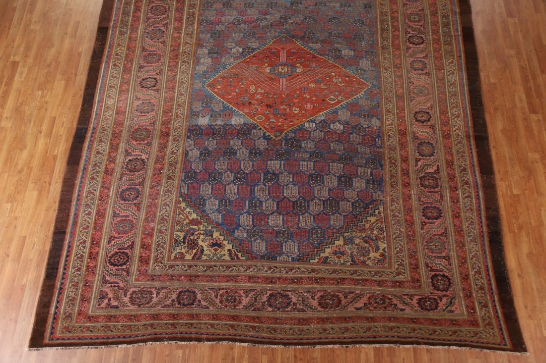 Pre-1900 Antique Heriz Bakhshayesh Vegetable Dye Persian Rug 10x15 - 6