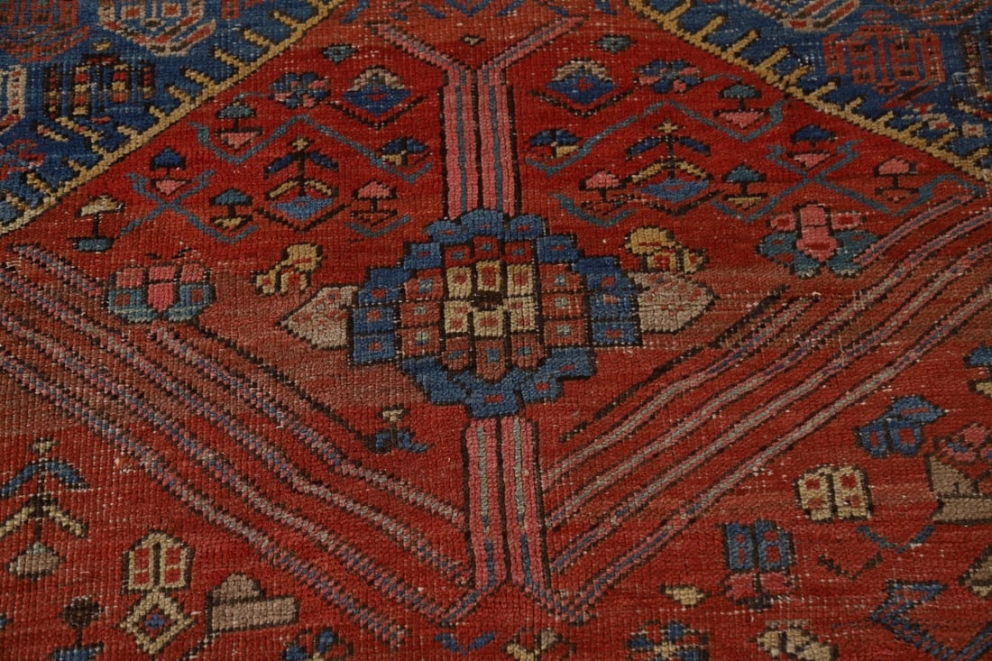 Pre-1900 Antique Heriz Bakhshayesh Vegetable Dye Persian Rug 10x15 - 9