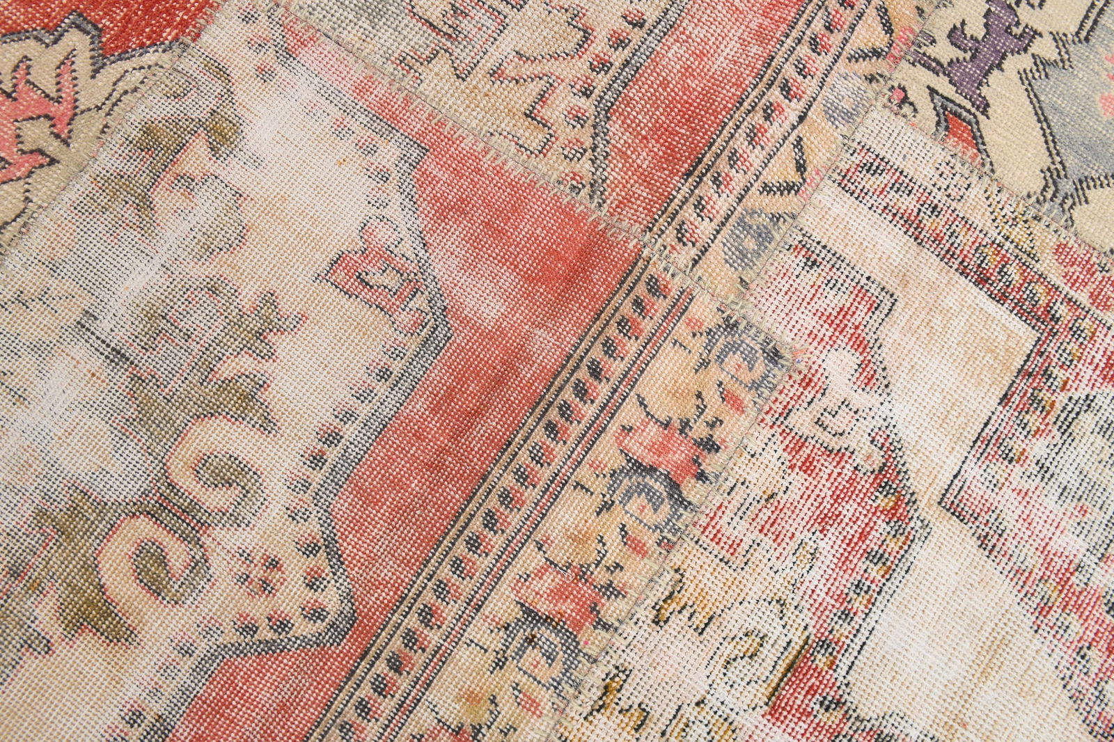 5'8'' x 8'0'' Handmade Vintage Wool Patchwork Rug - 622 - 9