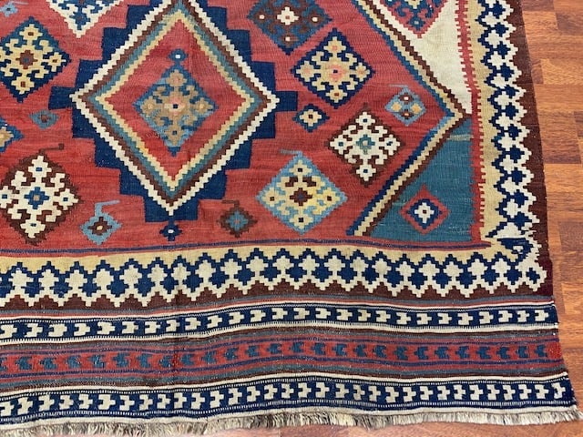 Colorful antique Persian quashqaie Kilim rug-2251 - 5