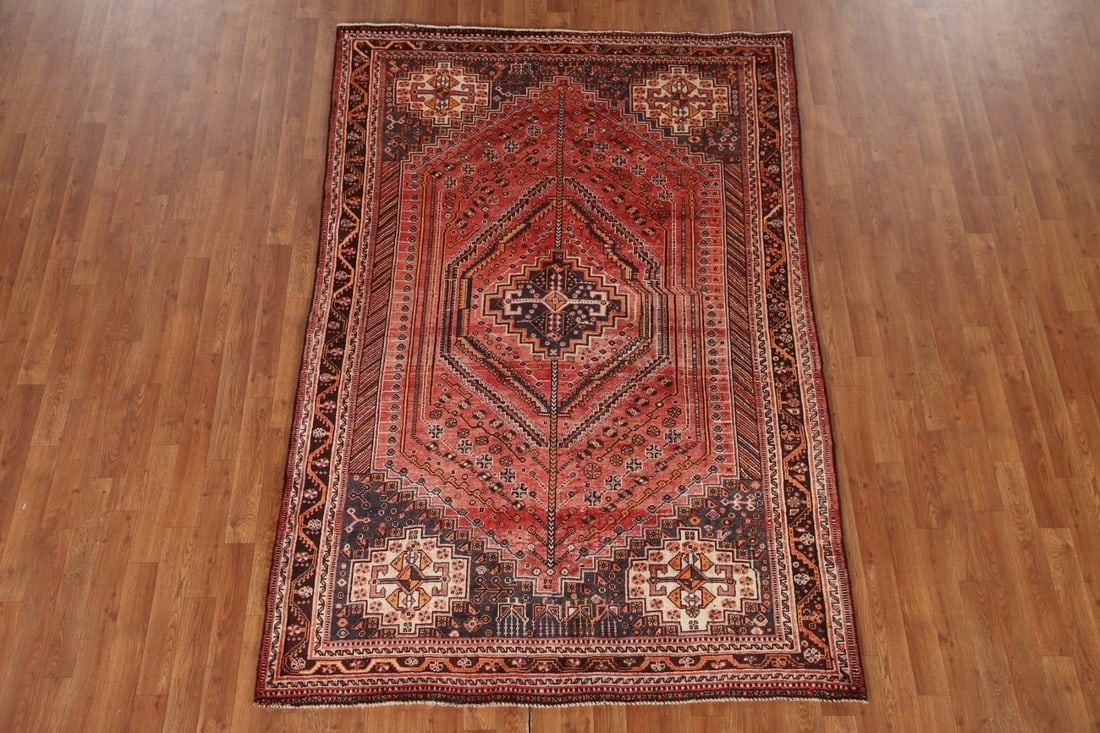 Antique Shiraz Persian Area Rug 5x8 - 3