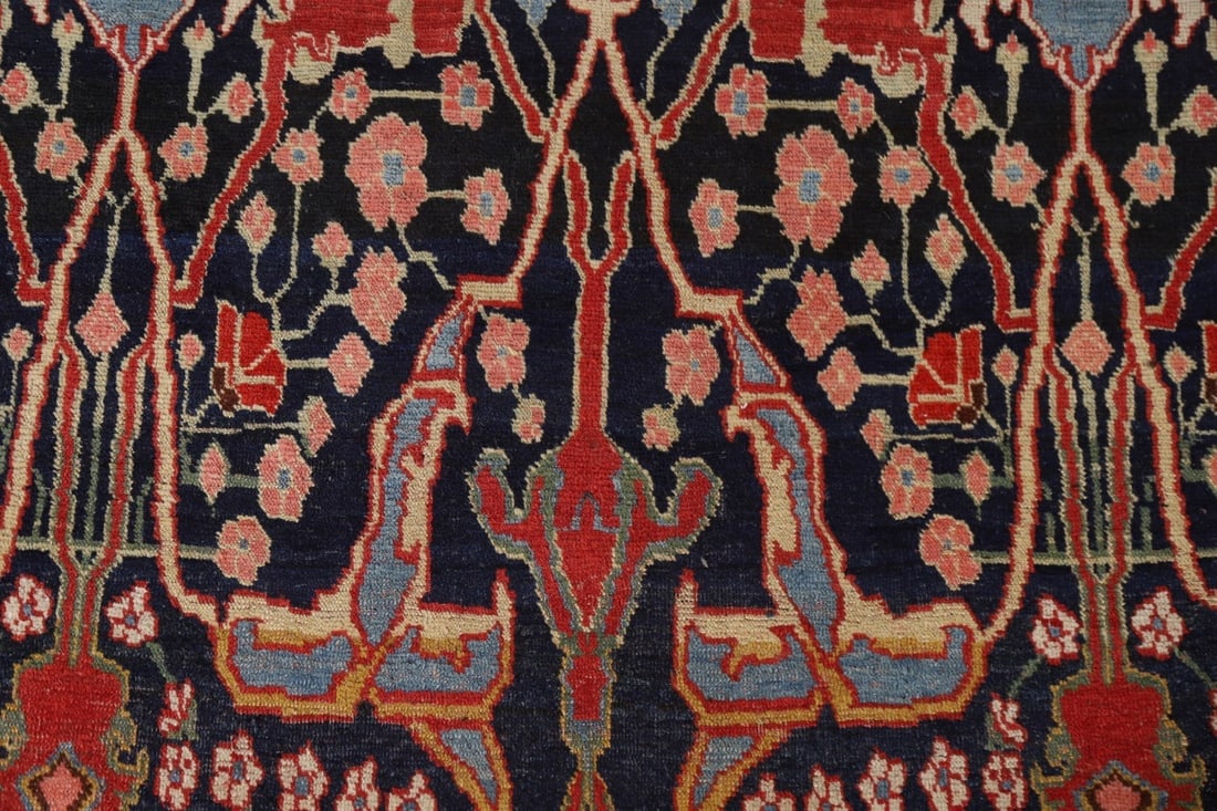 Pre-1900 Antique Vegetable Dye Bidjar Halvaei Persian Rug 12x19 - 10