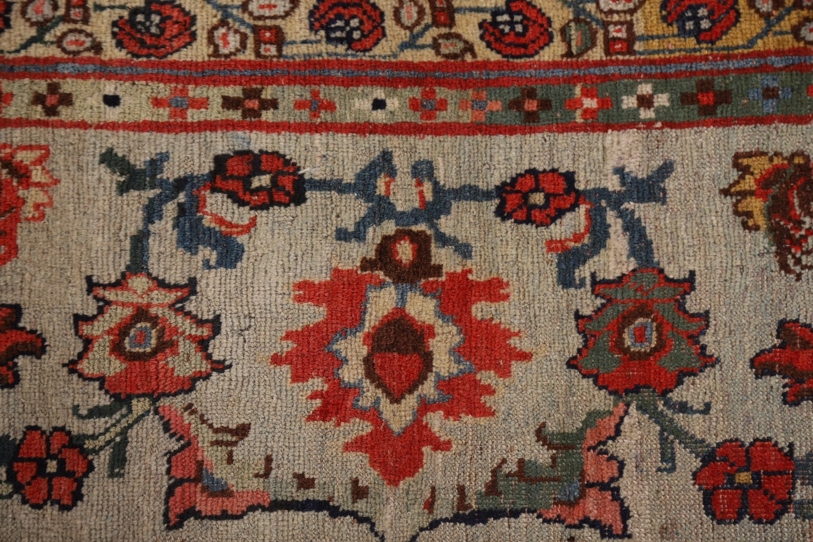 Pre-1900 Antique Vegetable Dye Bidjar Halvaei Persian Rug 12x19 - 12