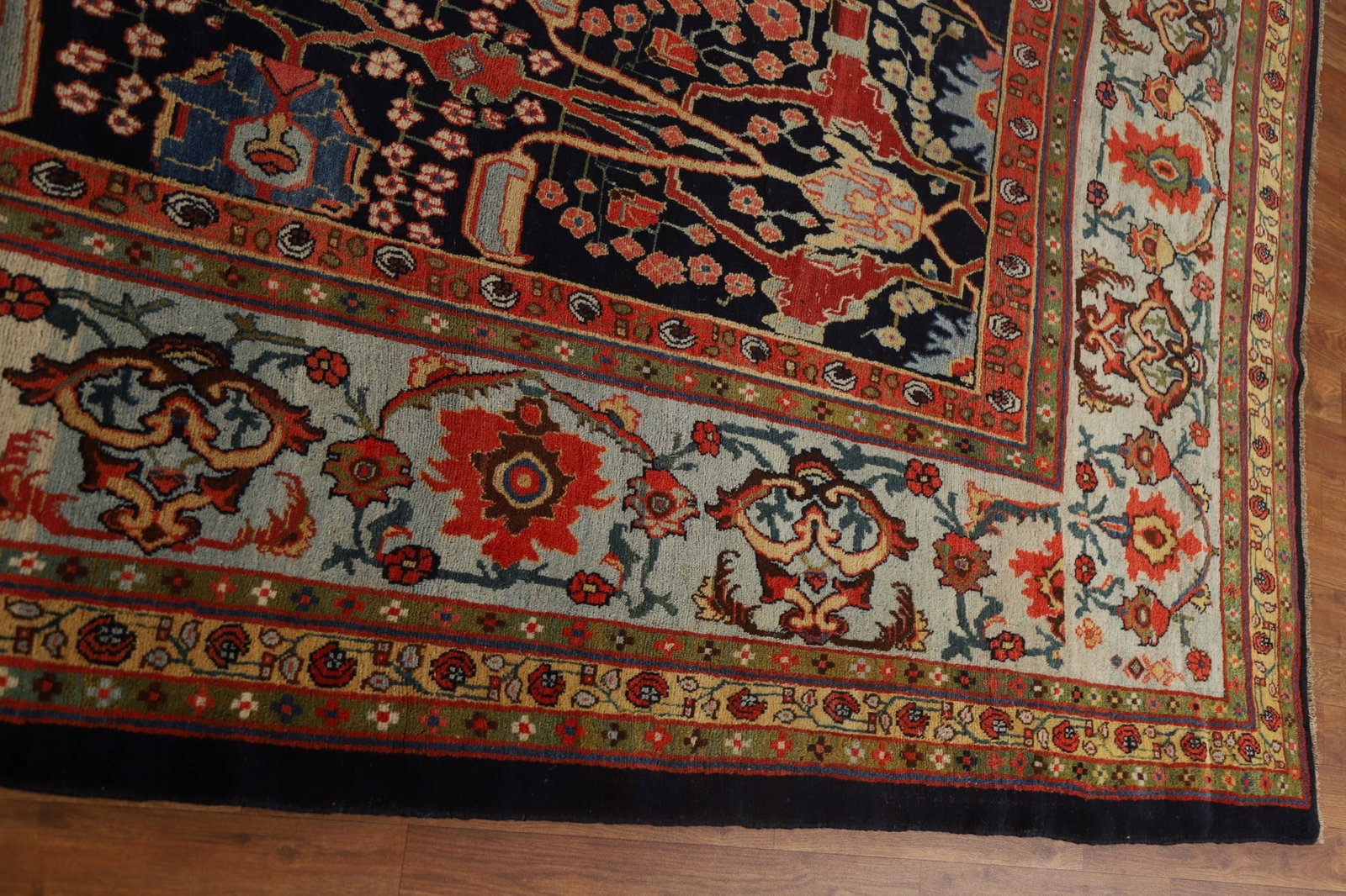 Pre-1900 Antique Vegetable Dye Bidjar Halvaei Persian Rug 12x19 - 17