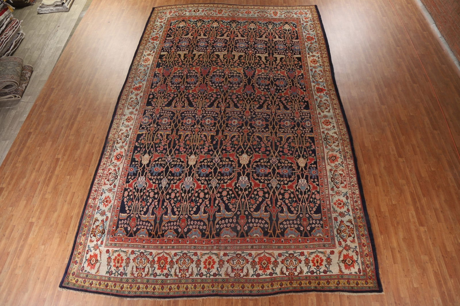 Pre-1900 Antique Vegetable Dye Bidjar Halvaei Persian Rug 12x19 - 3