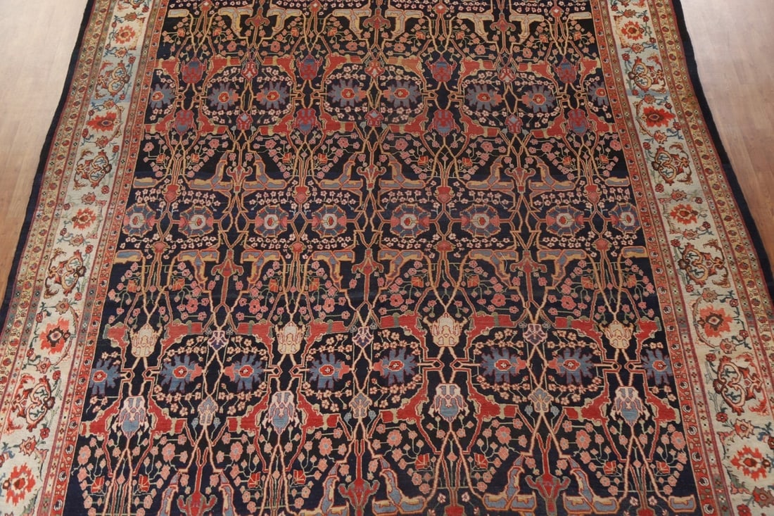 Pre-1900 Antique Vegetable Dye Bidjar Halvaei Persian Rug 12x19 - 4
