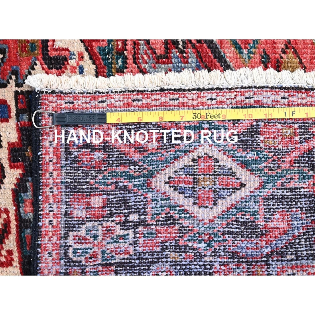 Savvy Red Lustrous Wool Semi Antique Heris Abrash Oriental Rug - 11