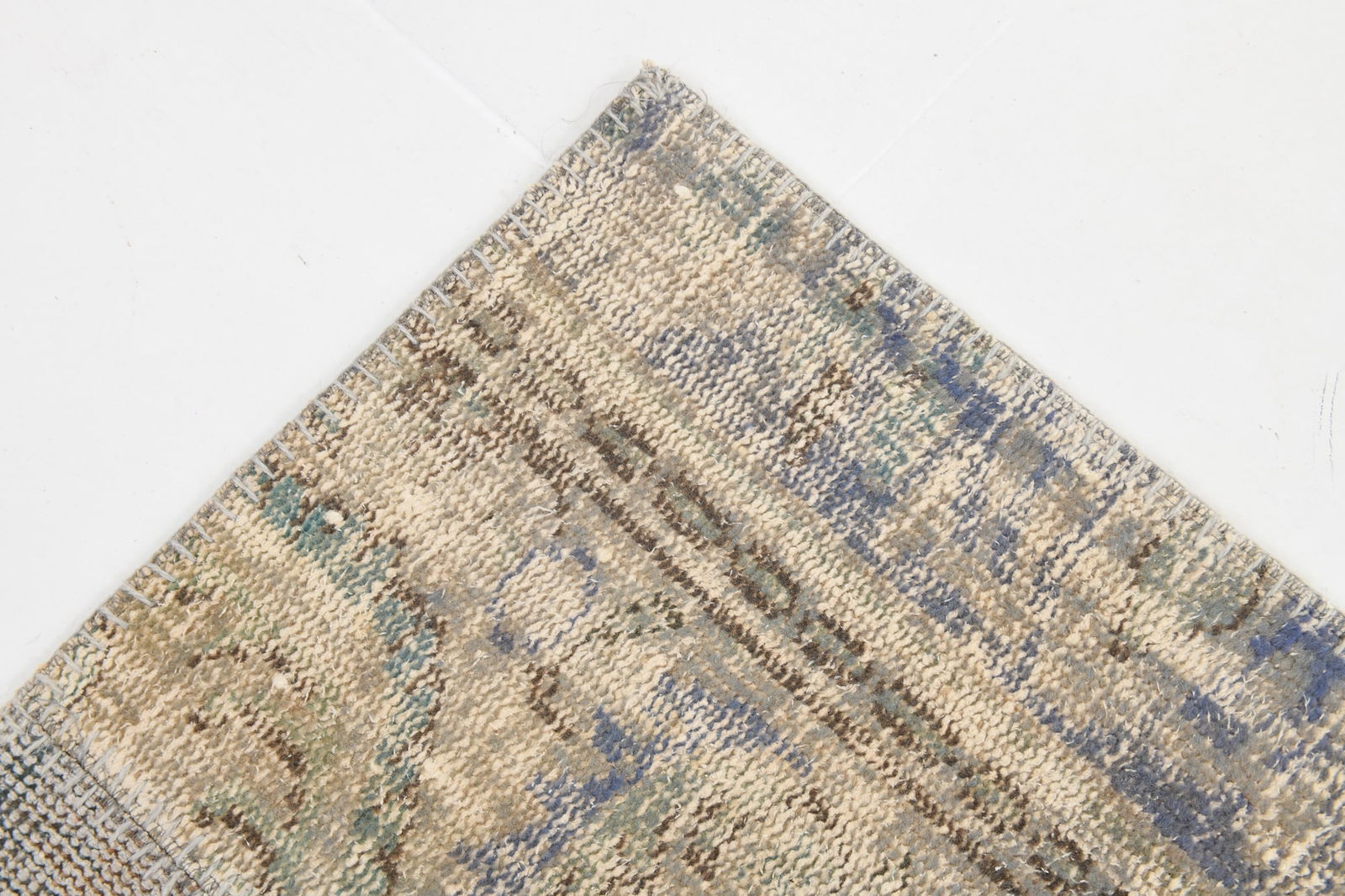 6'10'' x 9'11'' Handmade Vintage Wool Patchwork Rug - 285 - 13