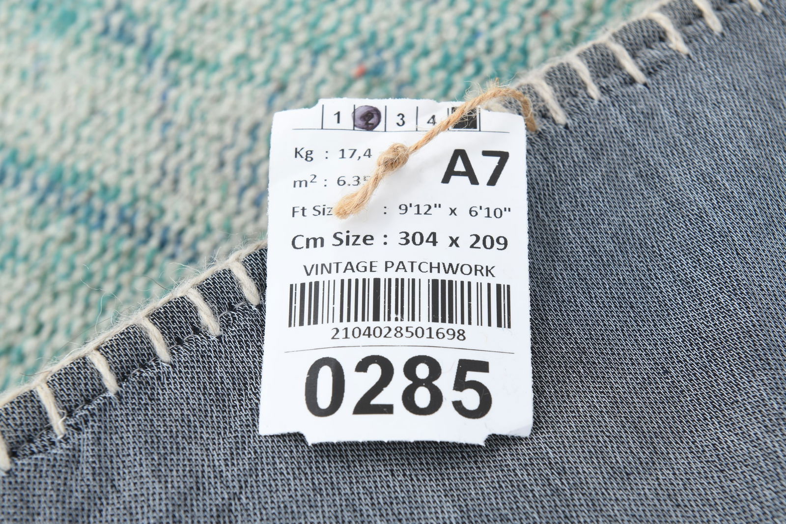 6'10'' x 9'11'' Handmade Vintage Wool Patchwork Rug - 285 - 20