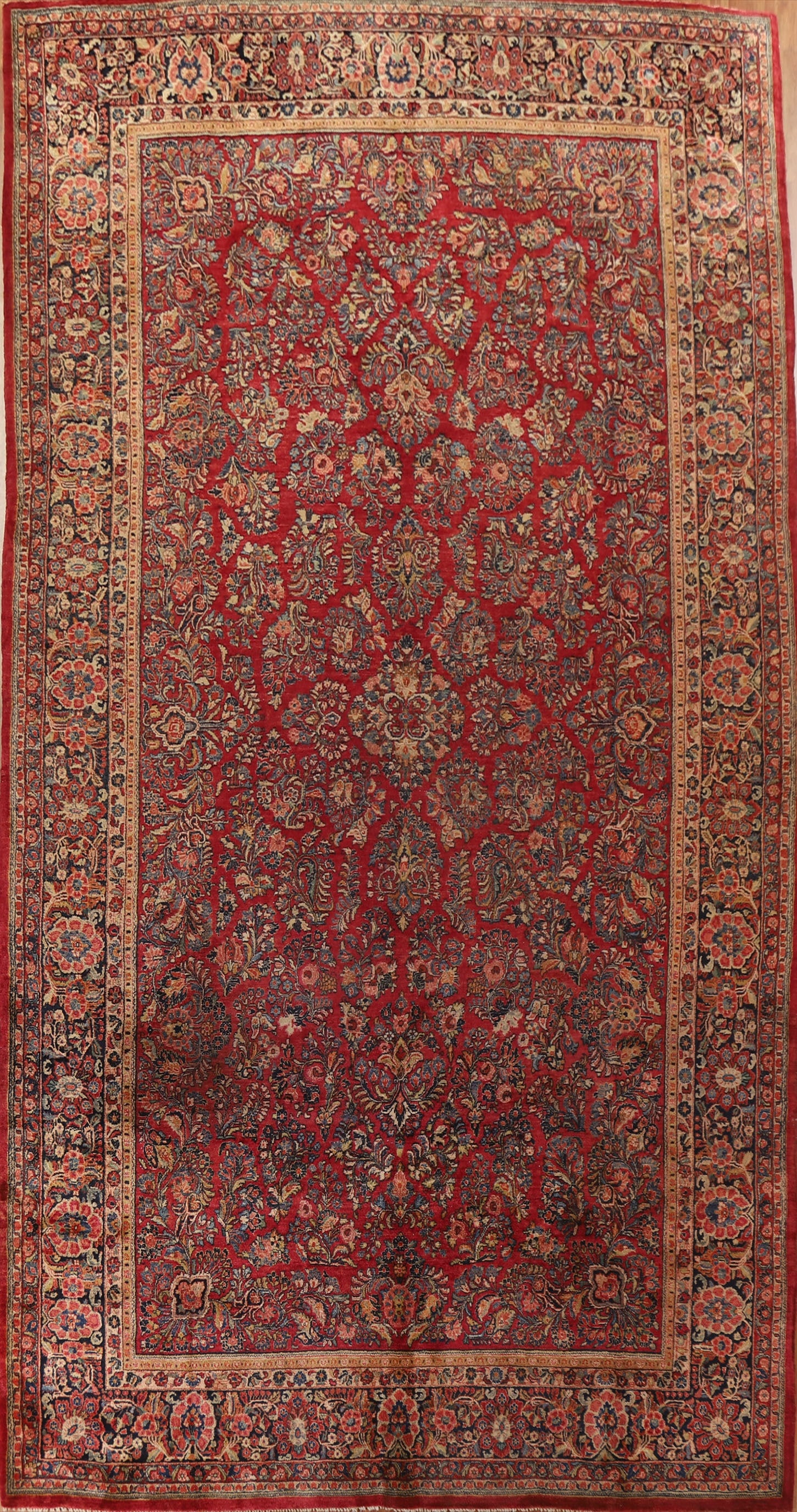 Vegetable Dye Antique Sarouk Persian Large Rug 11x19 (1 of 20)