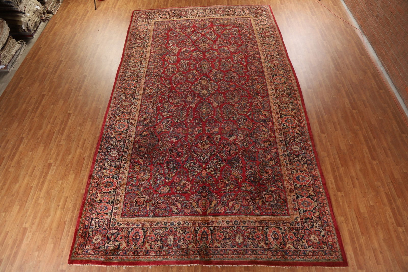 Vegetable Dye Antique Sarouk Persian Large Rug 11x19 - 3