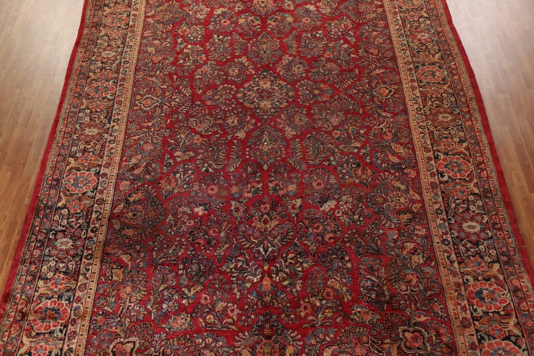 Vegetable Dye Antique Sarouk Persian Large Rug 11x19 - 4