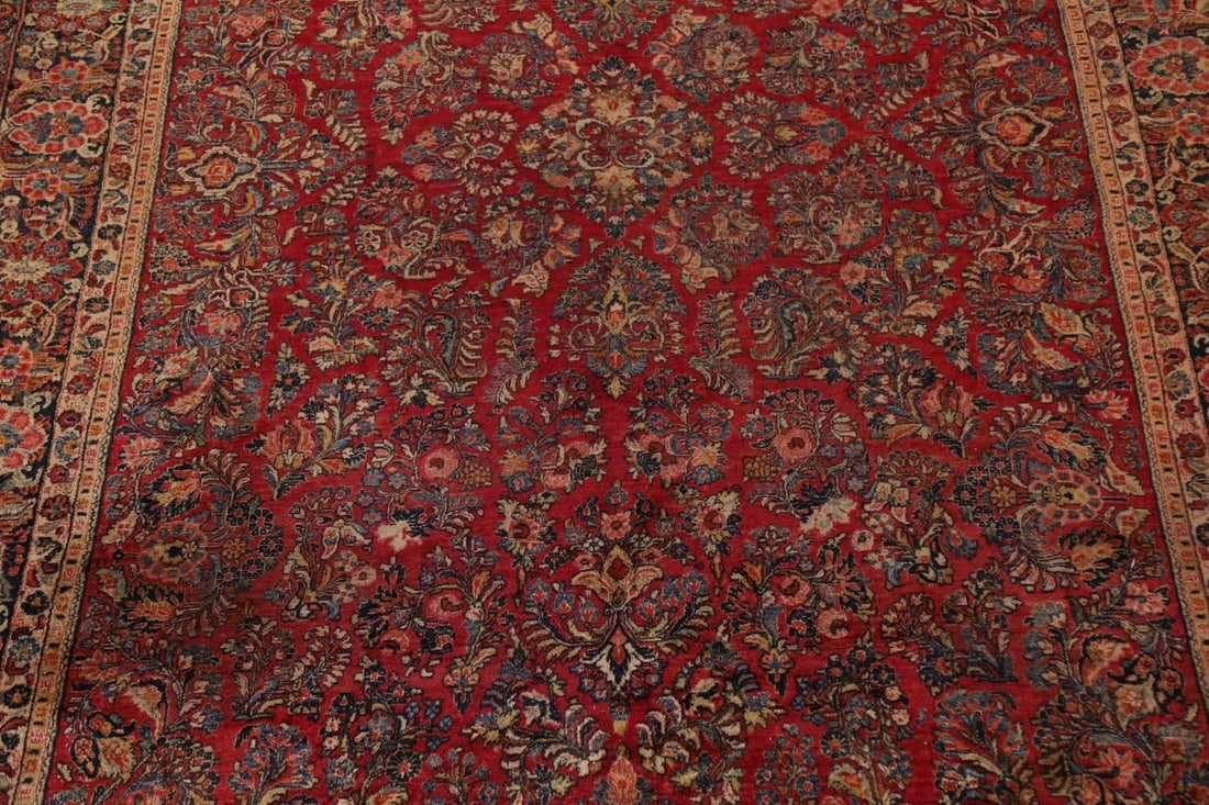 Vegetable Dye Antique Sarouk Persian Large Rug 11x19 - 5