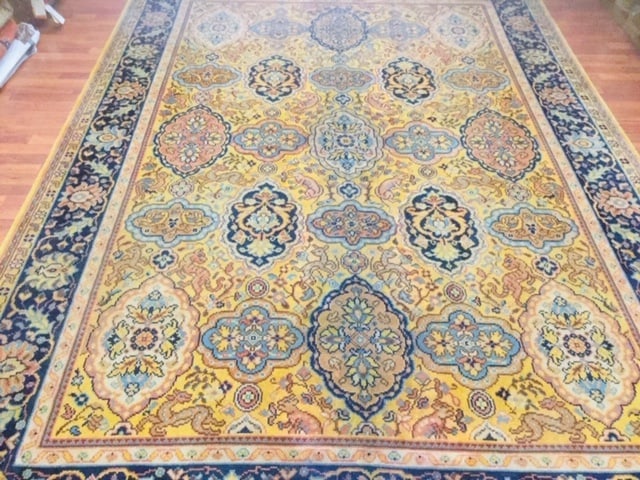 Antique decorative European /Spain rug-695 - 4