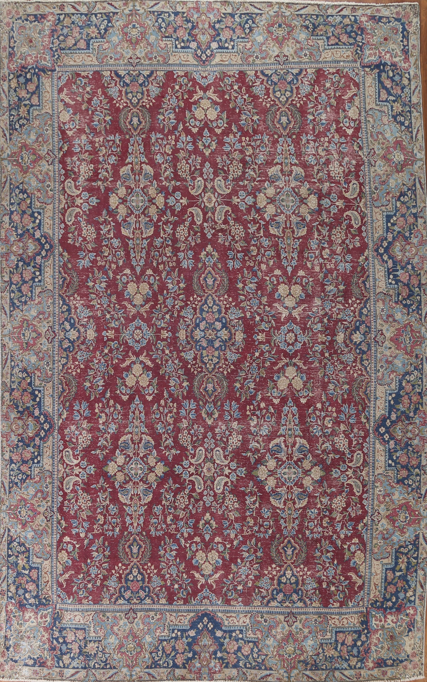 Antique Vegetable Dye Kerman Persian Area Rug 9x13 (1 of 20)