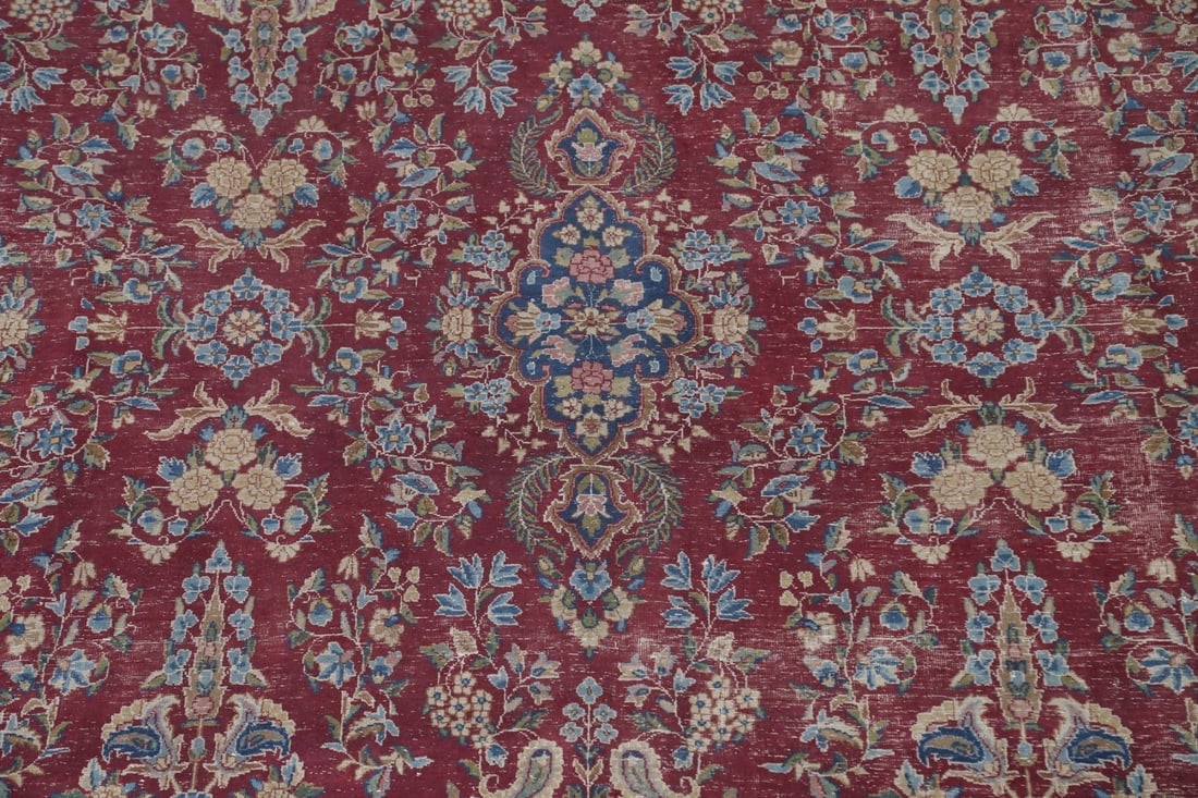 Antique Vegetable Dye Kerman Persian Area Rug 9x13 - 5