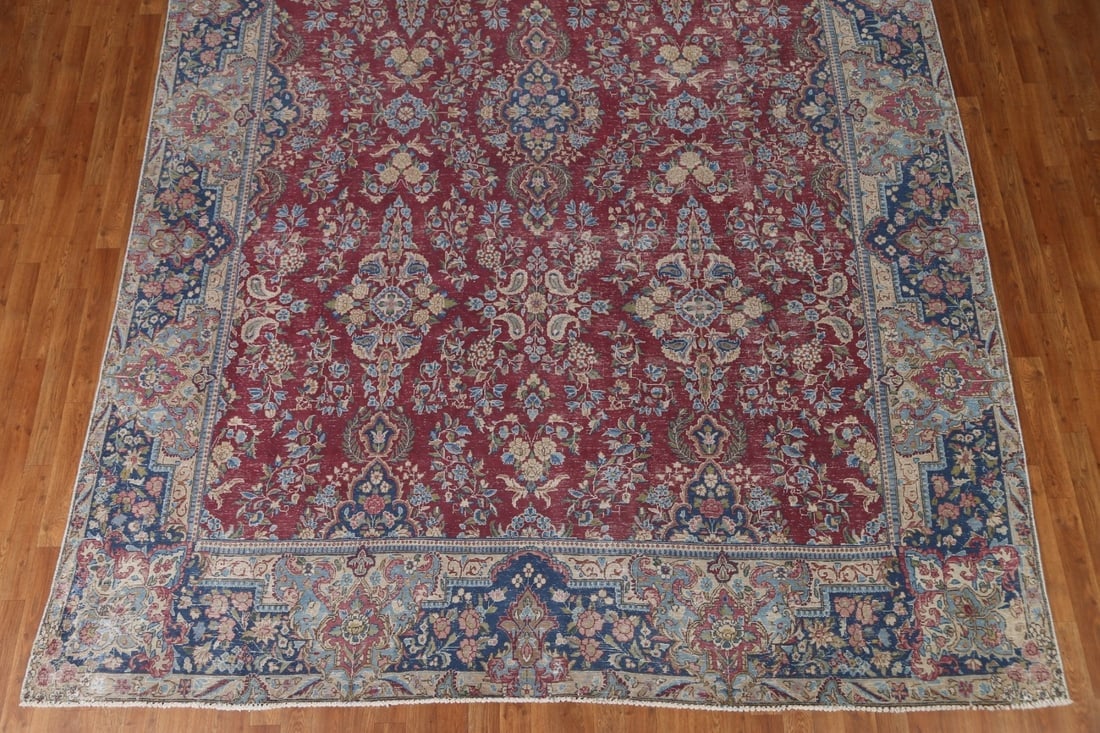 Antique Vegetable Dye Kerman Persian Area Rug 9x13 - 6