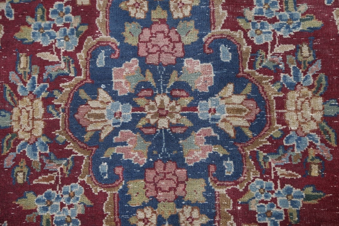 Antique Vegetable Dye Kerman Persian Area Rug 9x13 - 9