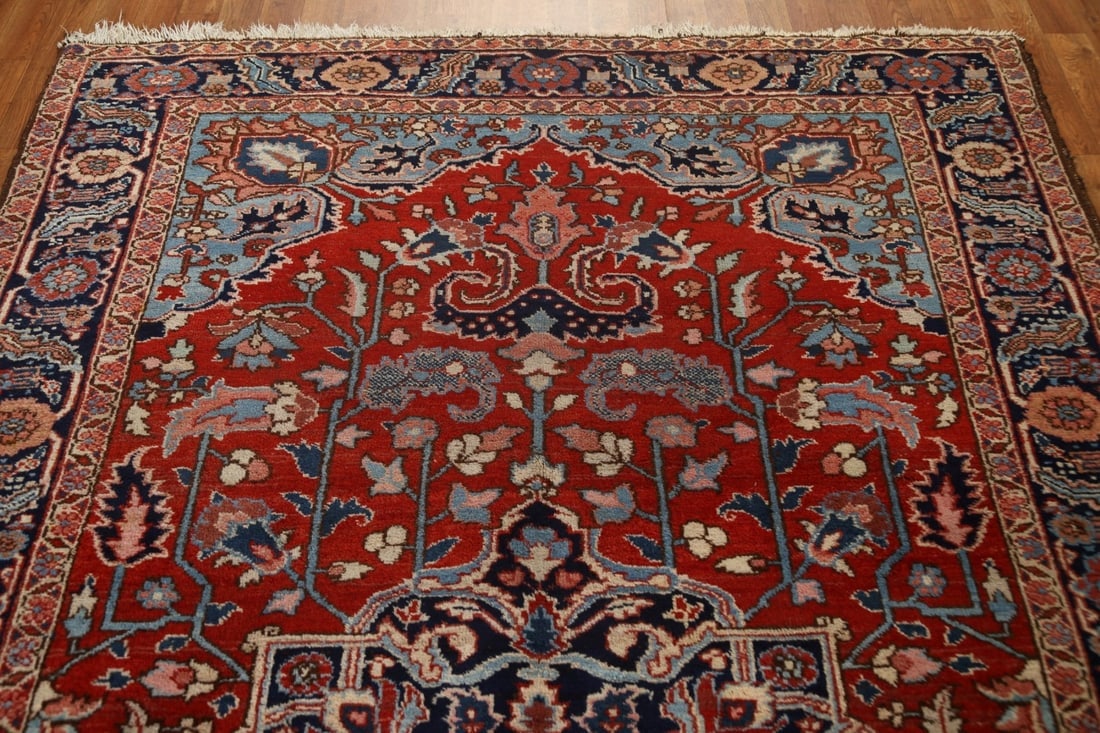 Antique Vegetable Dye Heriz Serapi Persian Area Rug 6x10 - 17